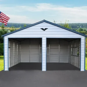 24X11X11 Vertical Roof Metal Garage